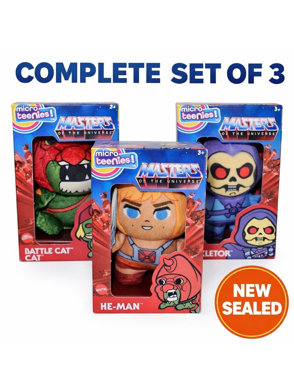 Micro Teenies Masters of the Universe Set He-Man Skeletor Battle Cat NEW Sealed